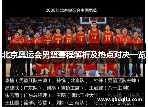 北京奥运会男篮赛程解析及热点对决一览